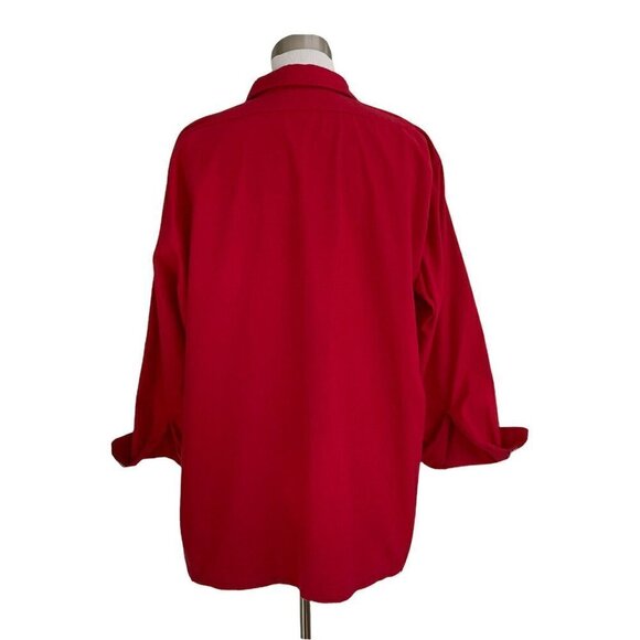 Vintage King Size Men’s 3XLT Tall Red Flannel Shirt Plaid Flip Cuff Button Up - Picture 4 of 5